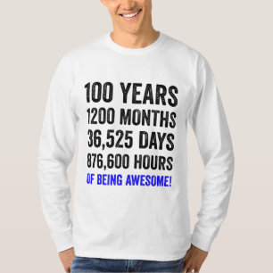 Camiseta Cuenta regresiva de cumpleaños número 100 // Gra