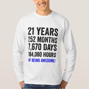 Camiseta Cuenta regresiva del cumpleaños 21 // Graciosa par