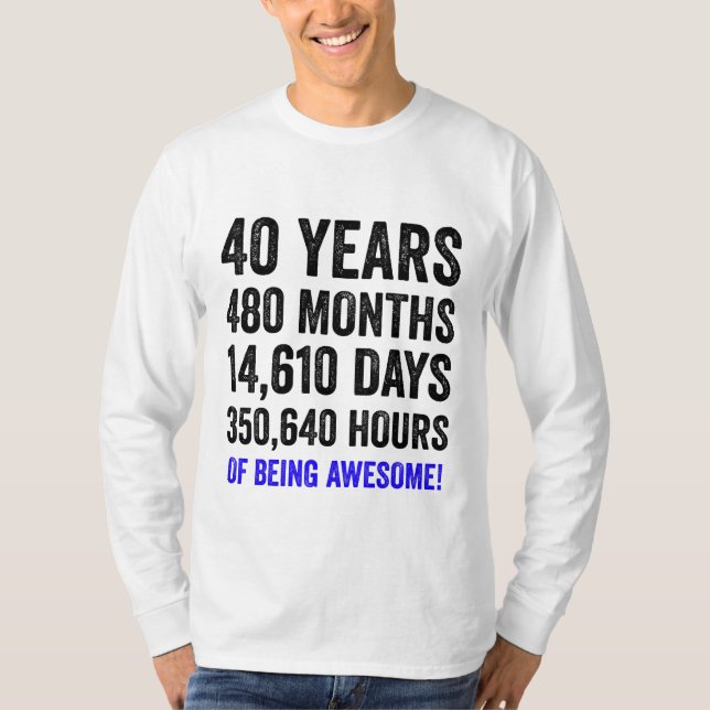 Camiseta Cuenta regresiva del cumpleaños 40 // Graciosa par (Anverso)