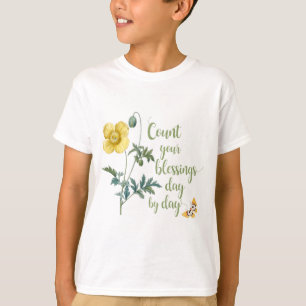Camiseta Cuenta tus bendiciones - amapola amarilla vintage