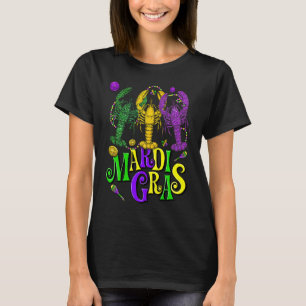 Camiseta Cuentas de bufón de cangrejo de Mardi Gras  Fiesta