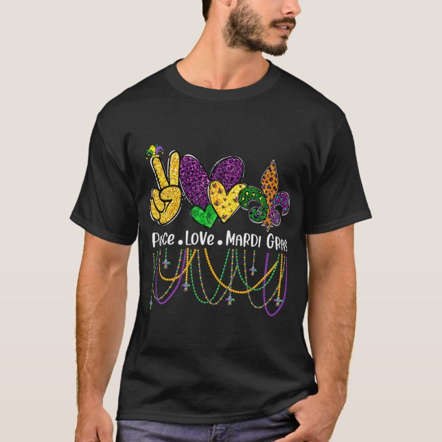 Camiseta Cuentas de Paz Amor Mardi Gras (Anverso)