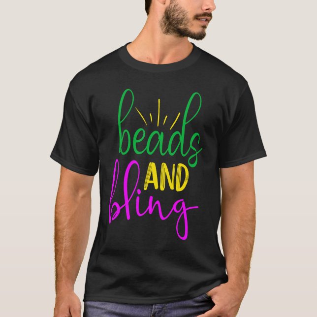 Camiseta Cuentas y brillo de Mardi Gras (Anverso)