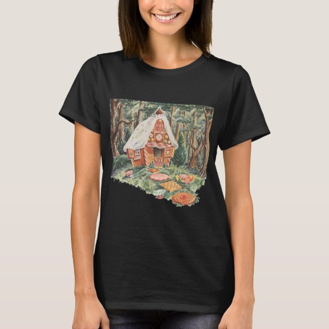 Camiseta Cuento de Hadas Antiguo, Casa de Dulces de Hansel  (Anverso)