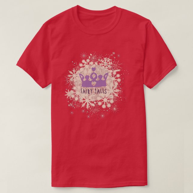 Camiseta Cuentos de hadas coronan a princesa reina Navidade (Diseño del anverso)
