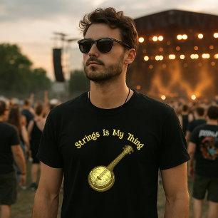 Camiseta Cuerdas de Música Folk Bluegrass Banjo