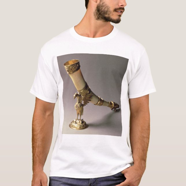 Camiseta Cuerno de consumición de marfil del colmillo con (Anverso)