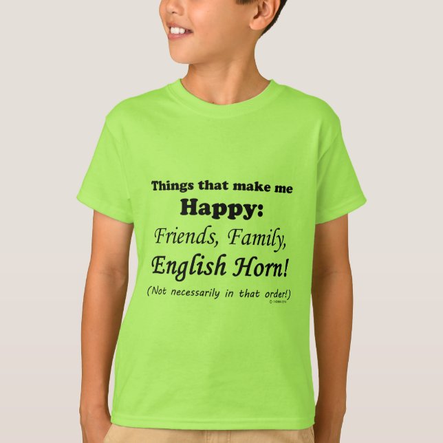 Camiseta Cuerno de inglés me hace feliz (Anverso)