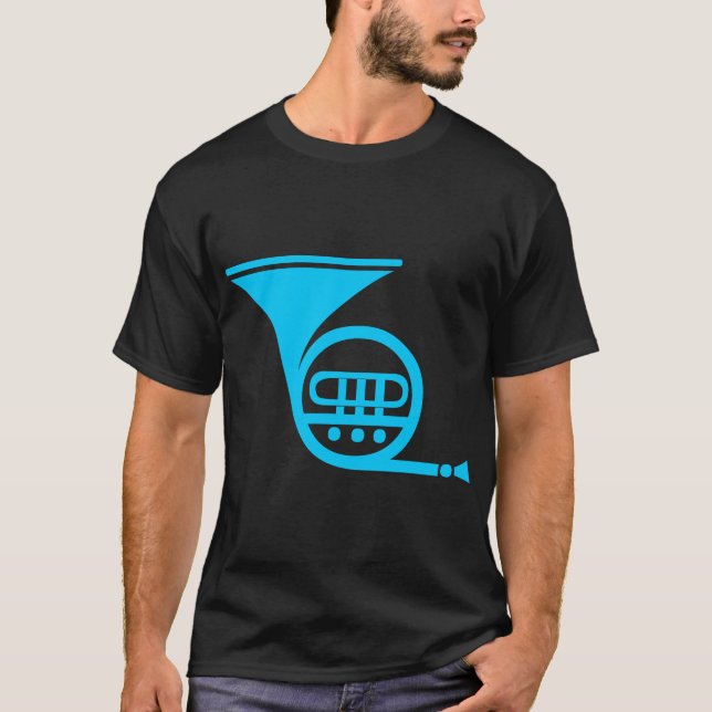 Camiseta Cuerno francés - Azul cielo (Anverso)