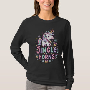 Camiseta Cuernos de Unicornio Jingle Ropa Encantadora Gráfi