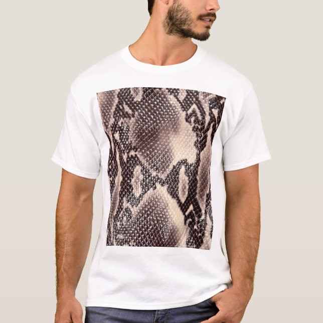 Camiseta Cuero de serpiente: textura marrón sin costura (Anverso)