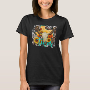 Camiseta Cuero de vaca con estampado de leopardo girasol cr