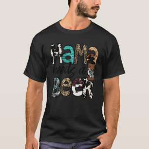 Camiseta Cuero de vaca leopardo Mamá necesita una cerveza o