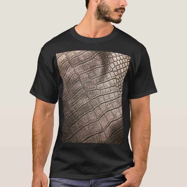 Camiseta Cuero elegante de primer plano: patrón texturado (Anverso)