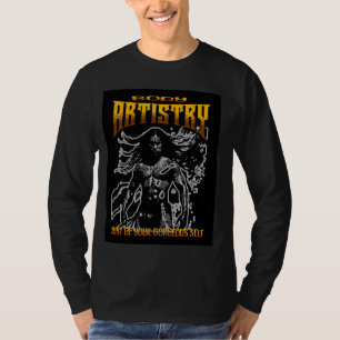 Camiseta Cuerpo artístico, guerrero maorí posando con traje