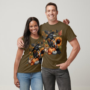 Camiseta Cuerpo caprichoso con calabazas y girasoles