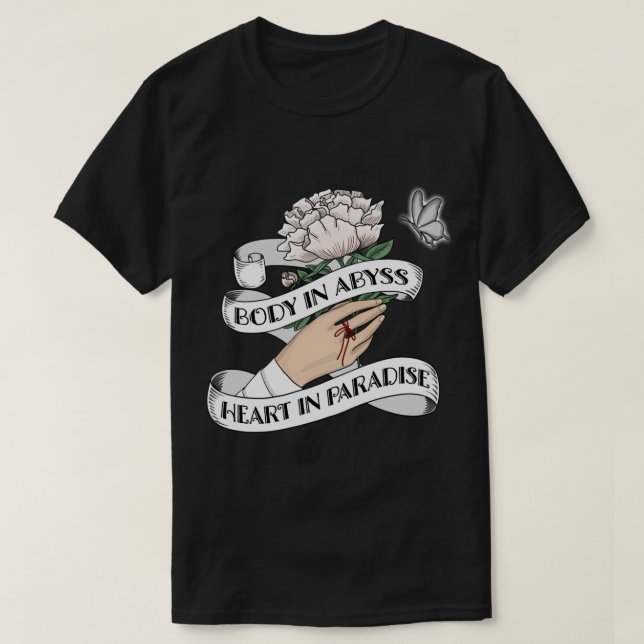Camiseta Cuerpo En El Abismo, Corazón En El Paraíso (Diseño del anverso)