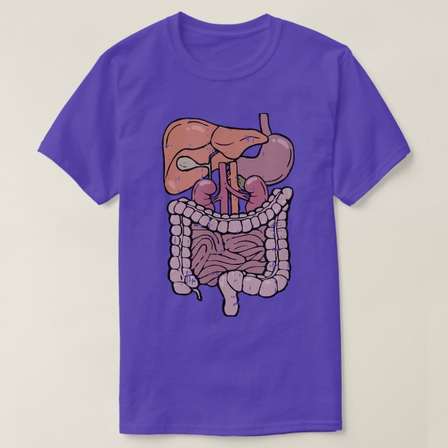 Camiseta Cuerpo Interior Órgano Anatomía Disfraz Fácil Hall (Diseño del anverso)
