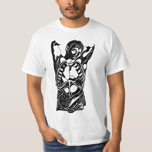 Camiseta cuerpo masculino anatomía humana arte abstracto (Anverso)