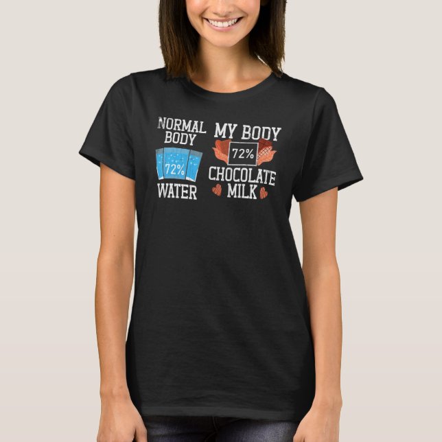 Camiseta Cuerpo Normal Vs Mi Cuerpo de Chocolate   Comida   (Anverso)