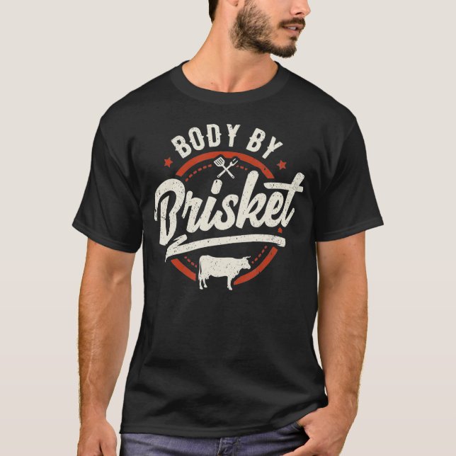 Camiseta Cuerpo por Brisket Backyard Cookout BBQ Grill (Anverso)