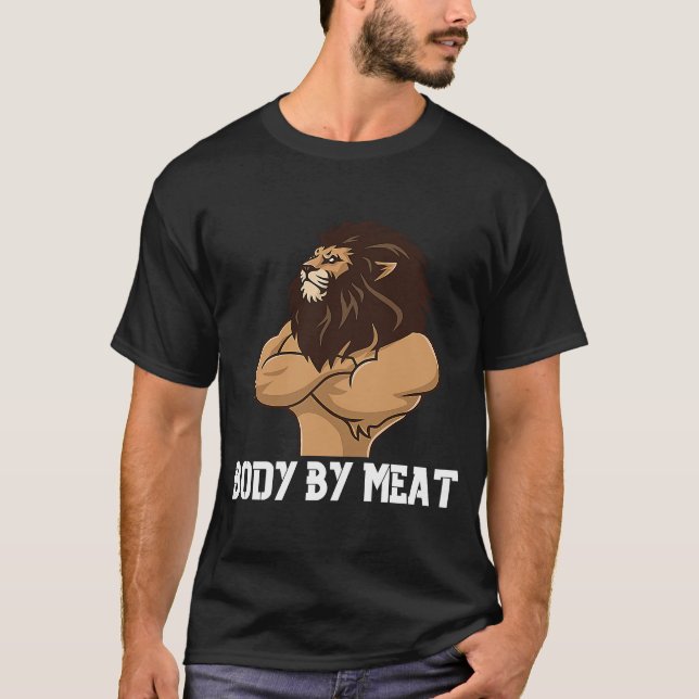 CAMISETA CUERPO POR CARNE CARNIVORE LION TRABAJO GIMNASIO G (Anverso)
