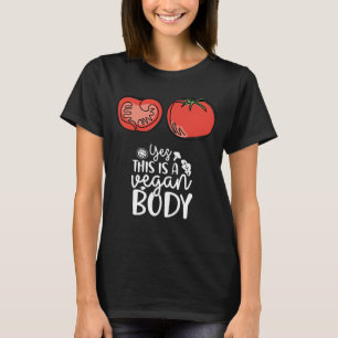 Camiseta Cuerpo vegano con tomate divertido