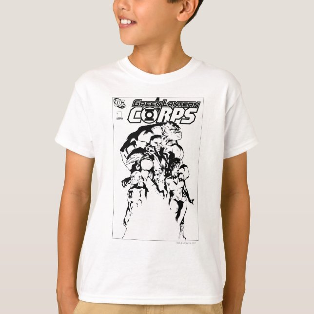 Camiseta Cuerpos de linternas verdes, negros y blancos (Anverso)