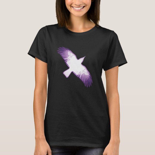 Camiseta Cuervo blanco y púrpura (Anverso)