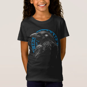 Camiseta Cuervo con Runas Nórdicas - Arte Oscuro