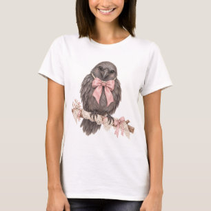 Camiseta Cuervo Coqueta con Perlas