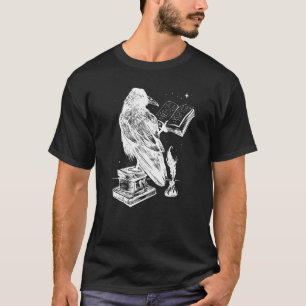 Camiseta cuervo de cuervo con libros tatuajes de gótico Mis