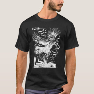 Camiseta cuervo de cuervo con libros tatuajes de gótico Mis