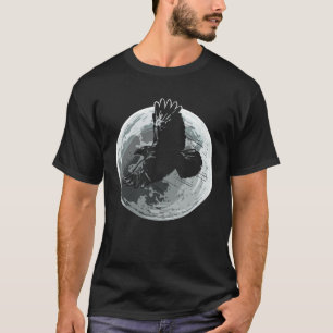 Camiseta Cuervo de Luna Llena Pájaro Oscuro Gótico