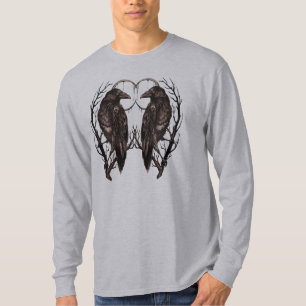 Camiseta Cuervo en Árbol Muerto - Arte Gótico Oscuro