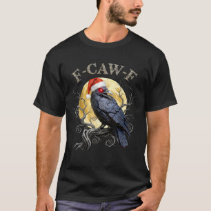 Camiseta Cuervo F-CAW-F Pájaro Negro, Santa Gótico de Navid