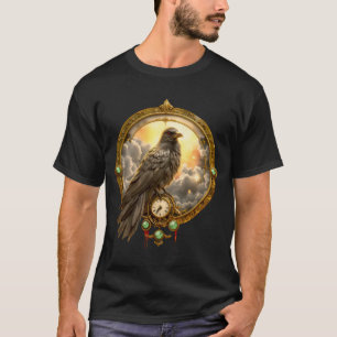 Camiseta Cuervo Guardián del Tiempo – Relojería Gótica