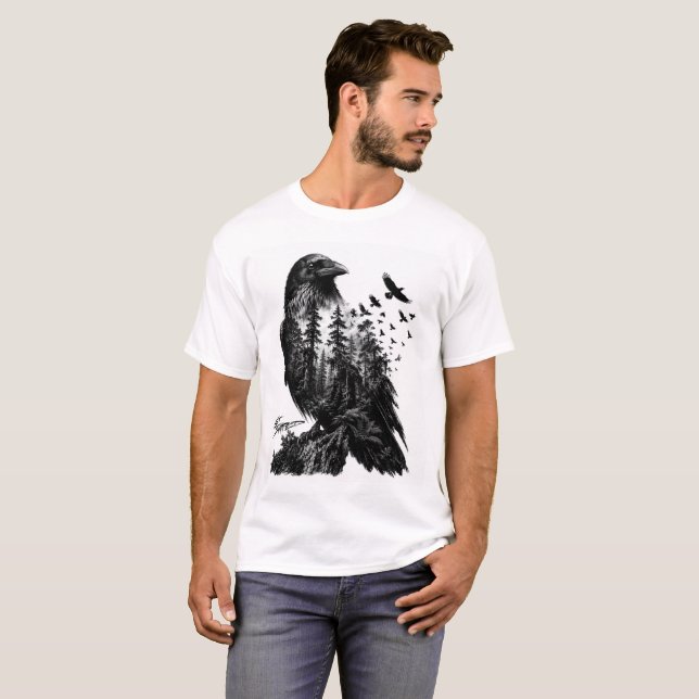 Camiseta Cuervo inundado (Anverso completo)