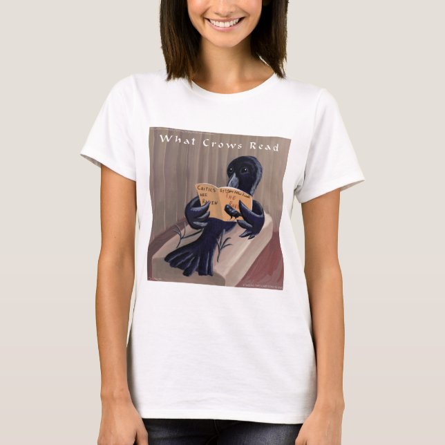 Camiseta Cuervo leyendo El Cuervo Divertido (Anverso)