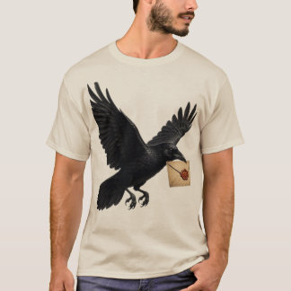 Camiseta Cuervo Mensajero Gótico Con Sobre Antiguo Y Ja