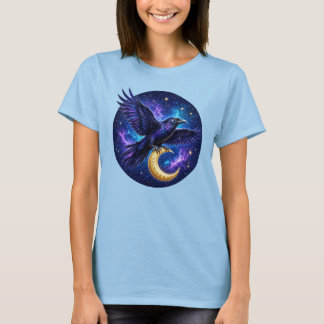Camiseta Cuervo Místico con Cuarto de Luna
