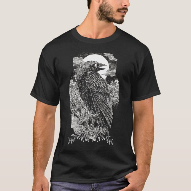 Camiseta Cuervo Místico Oscuro (Anverso)