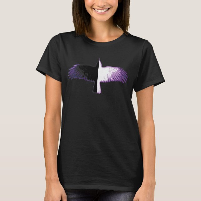 Camiseta Cuervo Morado Blanco y Negro (Anverso)