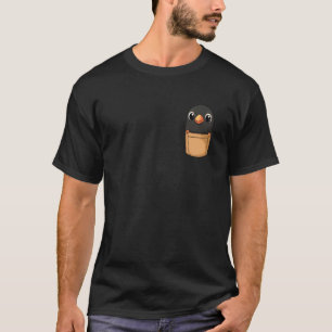 Camiseta Cuervo Negro Cuervo En Bolsillo Pájaro Gráfico De 