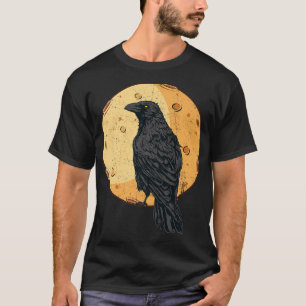 Camiseta Cuervo Negro Cuervo Místico en Luna Llena