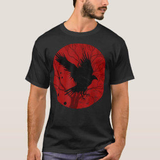 Camiseta Cuervo Negro Cuervo Místico en Luna Llena