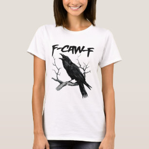 Camiseta Cuervo Negro Divertido F-Caw-F Pájaro Negro