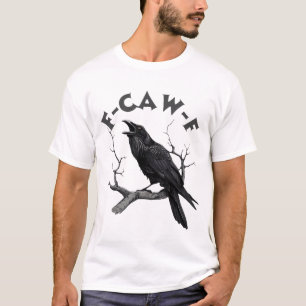 Camiseta Cuervo Negro Pun F-Caw-F Divertido Graznando Hallo