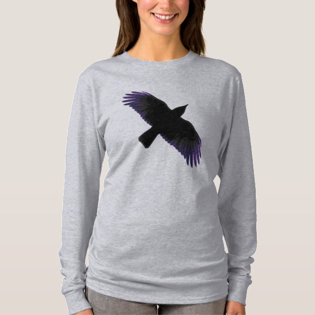 Camiseta Cuervo negro y púrpura (Anverso)