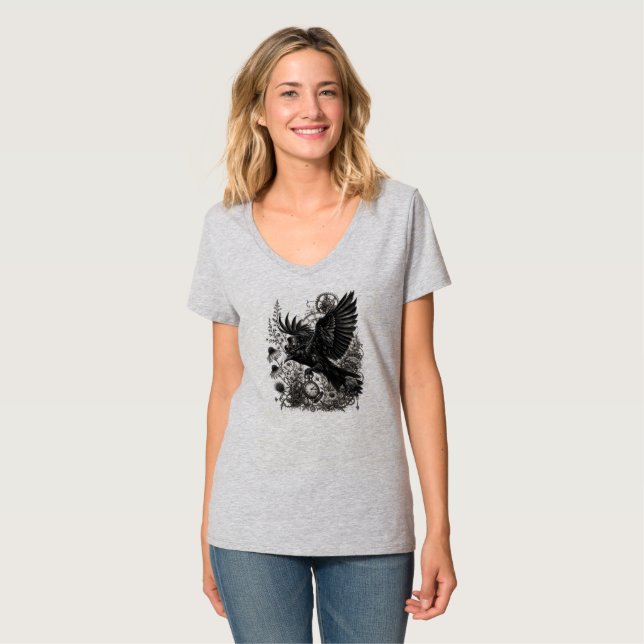 Camiseta Cuervo Steampunk (Anverso completo)